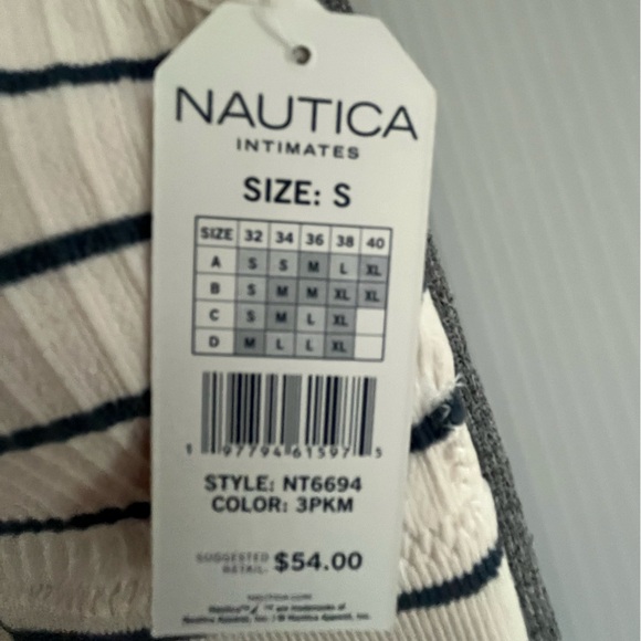 Nautica Seamless Pull-on 3 pc Bra (sport)Set w/Removable Pads Adjustable Straps - Picture 12 of 13